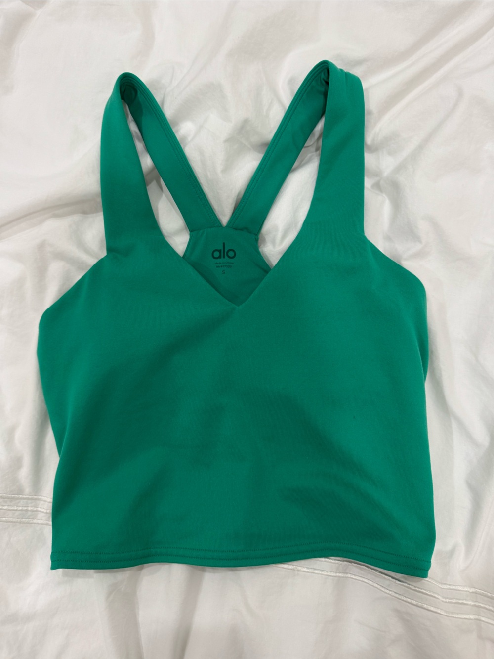 ALO Yoga Green Stretch Bralette Top